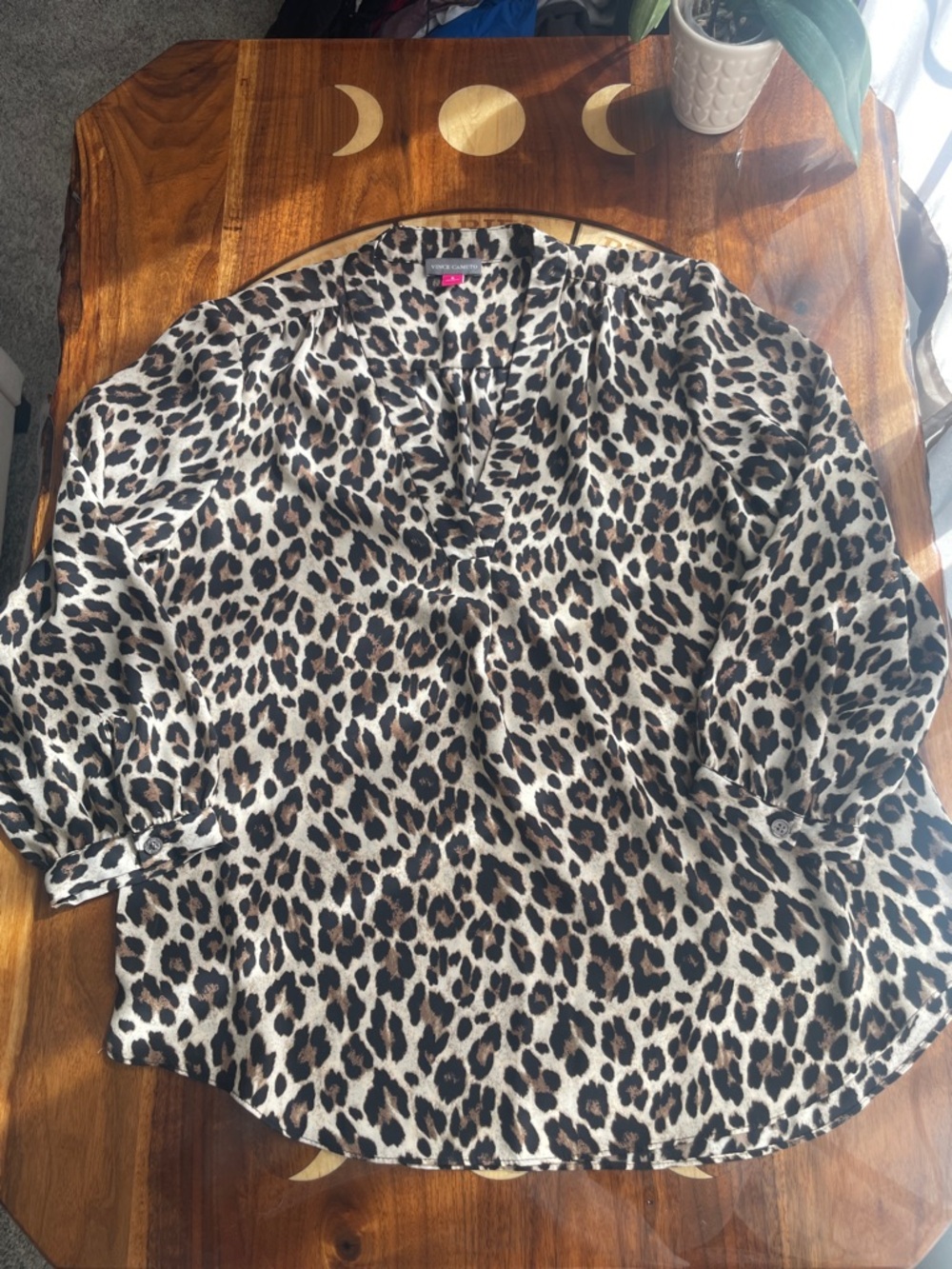 Flowy Leopard 3/4 Sleeve Blouse
